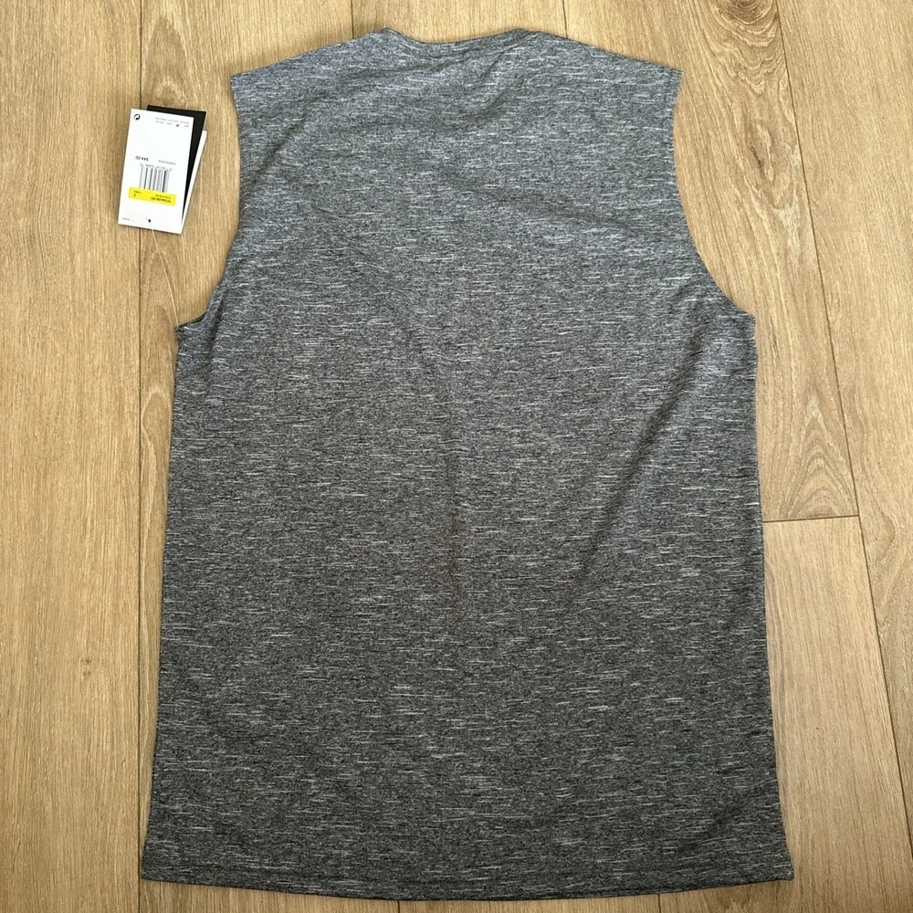 NWT Nike DRI-FIT Hydroguard Men's Small Swim Sleeveless Top Heather Black UPF 40